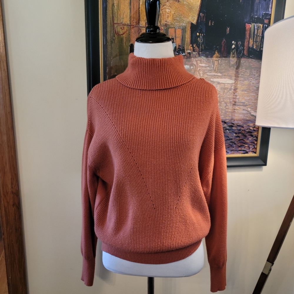 Philosophy Orange Turtleneck Sweater Large